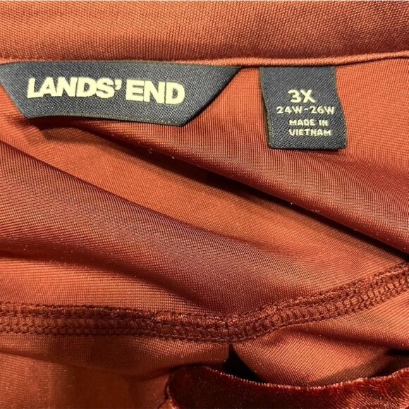 Lands End Womens Valour Floral Blouse Maroon Shimmer Shirt Plus Size 3X u - Picture 6 of 8